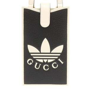 Like New Gucci x Adidas Shoulder Pouch Phone Case Bag 702203 Gold Hardware Le...